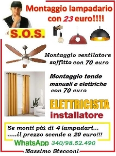 zoom immagine (Elettricista per il tuo lampadario o ventilatore a Roma)