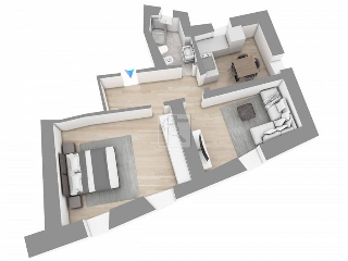 zoom immagine (Appartamento 45 mq, soggiorno, 1 camera, zona Drena)