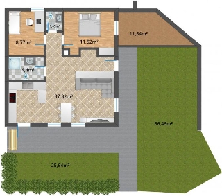 zoom immagine (Appartamento 89 mq, 2 camere, zona Ortisei)